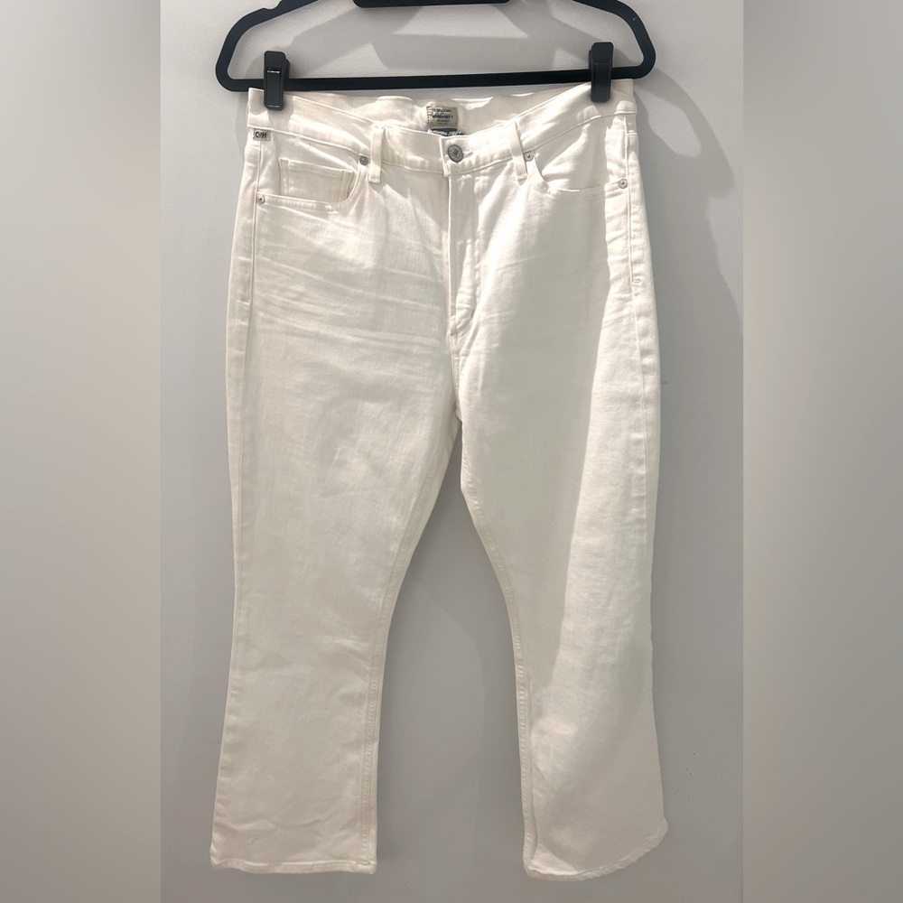 Citizens Of Humanity White Cropped Flare Jeans - Picture 3 of 4